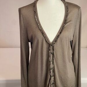 Escada Elegant Brown Long Sleeve Cardigan